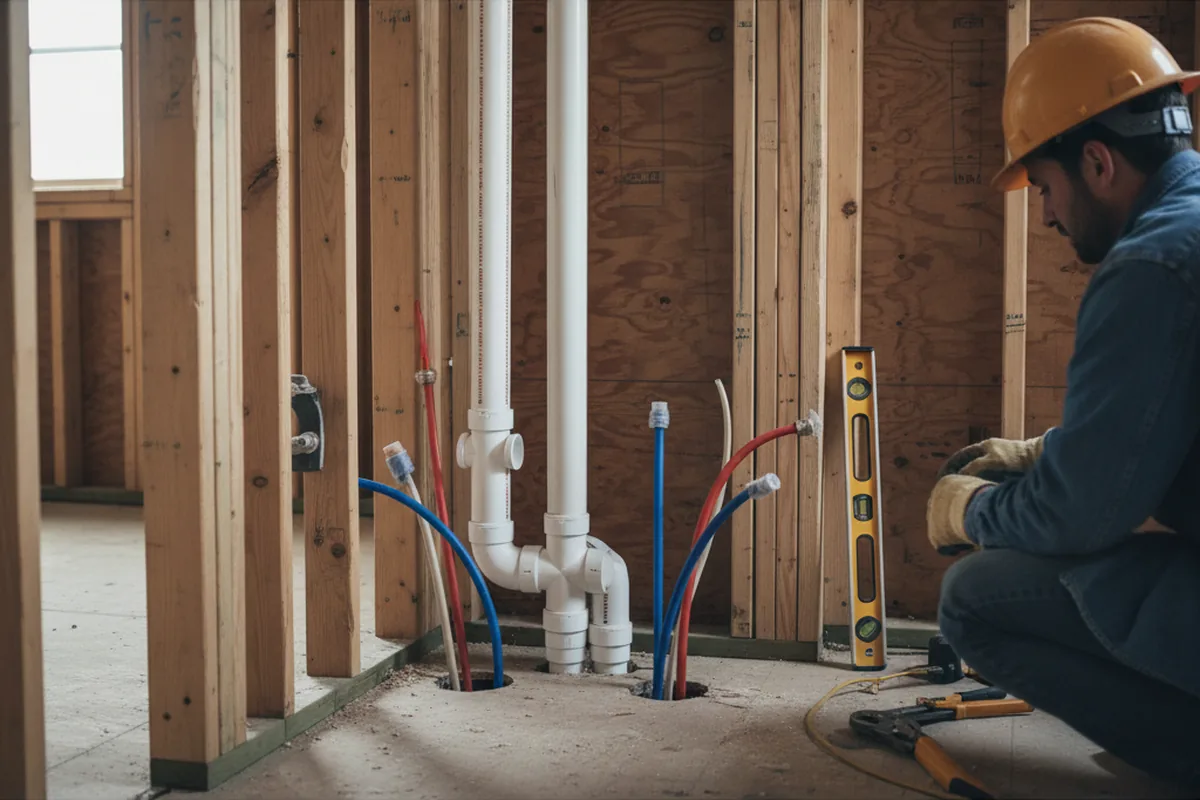 Drain and supply rough-in during Sump Pump Repair in Valatie